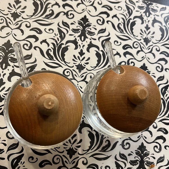 🎉HP🎉Vintage Jam Set Glass & Wood - Picture 3 of 8